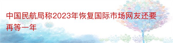 中国民航局称2023年恢复国际市场网友还要再等一年